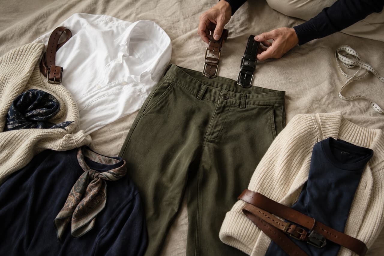 Varias combinaciones construidas alrededor del mismo pantalón sin comprar prendas nuevas.